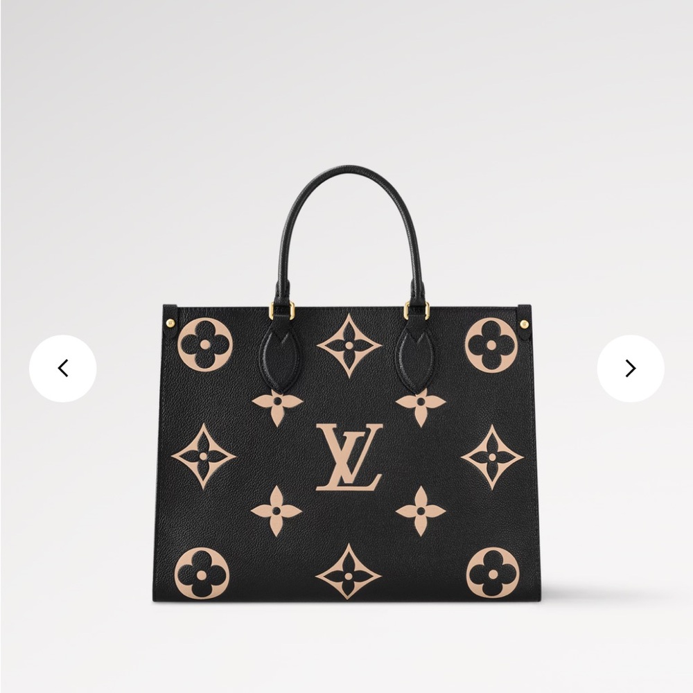 Louis Vuitton Black and Cream Monogram Tote